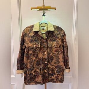 unique Vintage Banana Republic Floral Safari & Travel Jacket M Quilted Pocket +